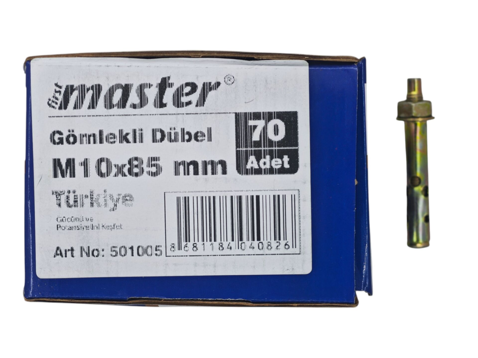 501005 Master Gömlekli Çelik Dübel M10*85mm