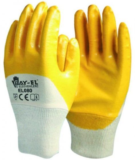 El240 Bay-El Nitril Eldiven 3/4 10 (Sarı)