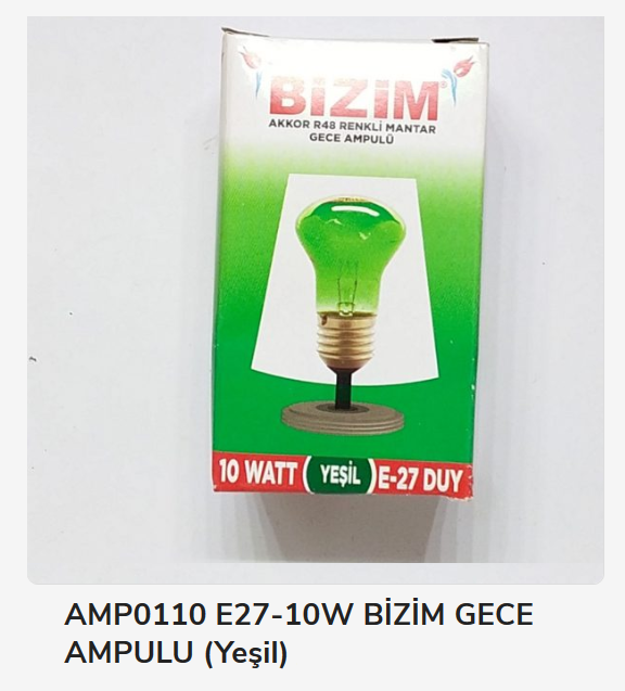 Amp0110 Bizim E27-10W Gece Ampulu - Yeşil