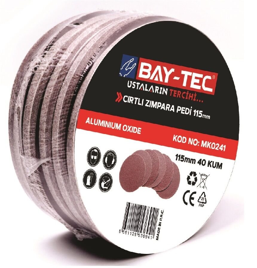 Mk0241 Bay-Tec Cırtlı Zımpara 115Mm 40Kum