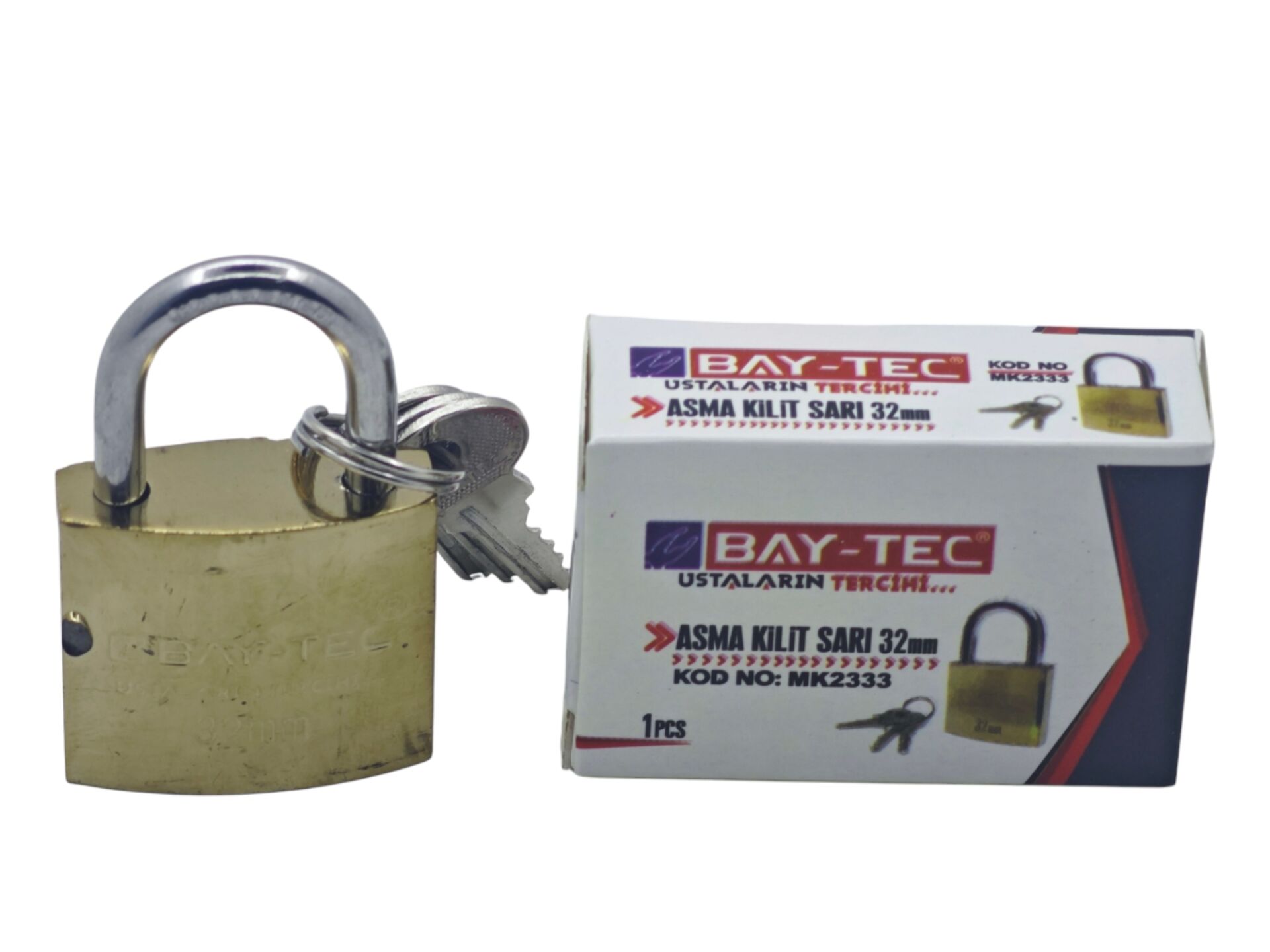 MK2333 Bay-Tec Sarı Asma Kilit 32mm