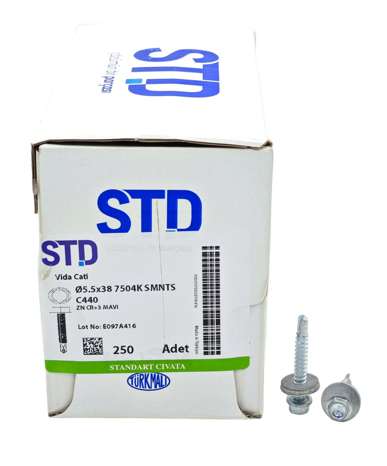 5538 STD 5.5*38mm Matkap Uçlu Trapez Çatı Vıda 250li