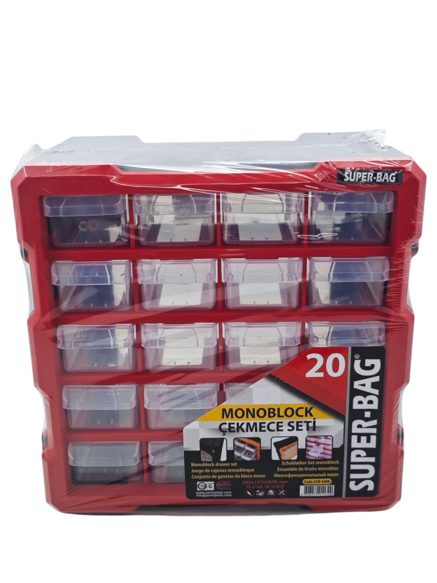 ASR-6006 Super-Bag 20li Organizer Monoblock Çekmece Seti