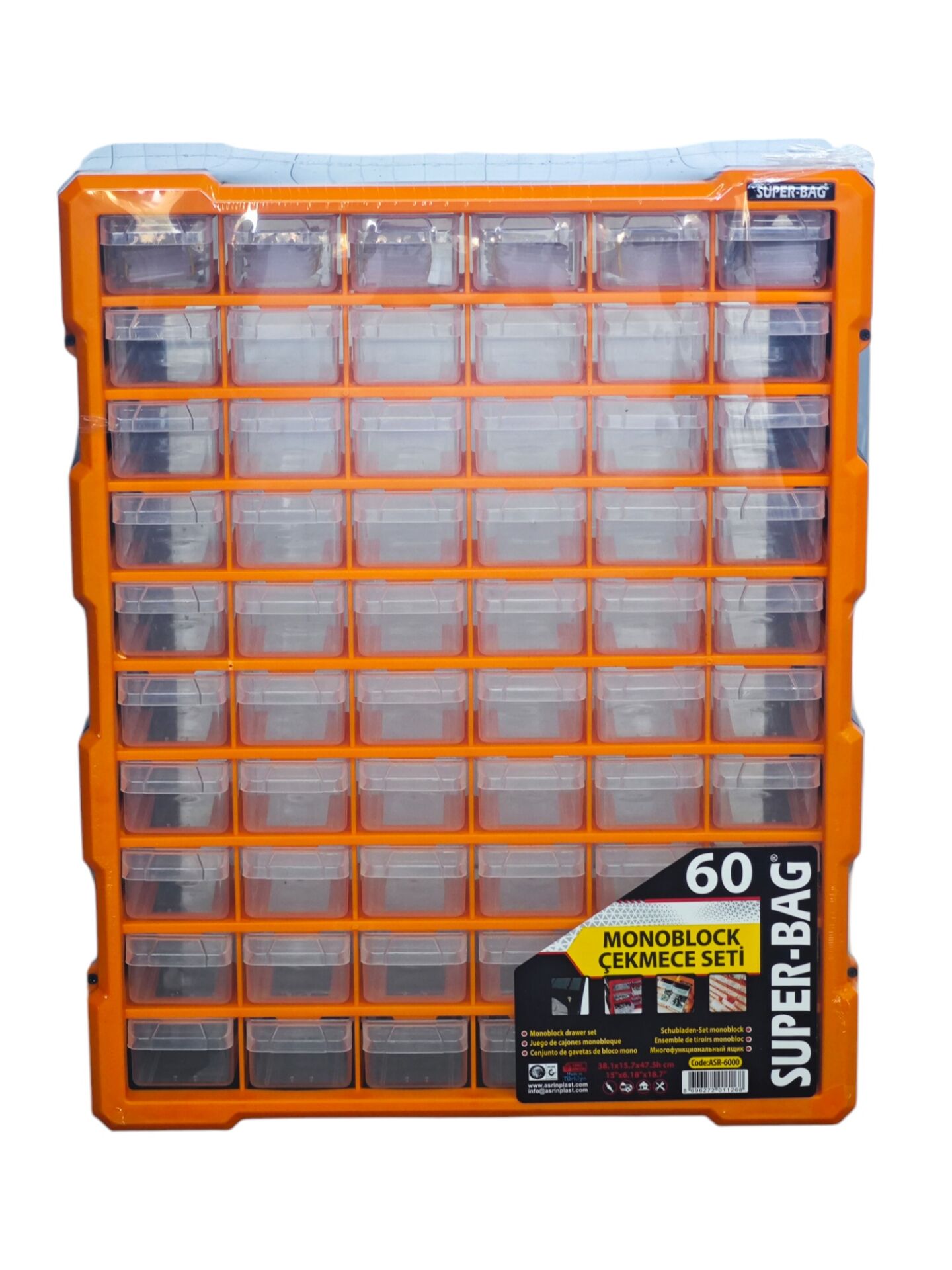 ASR-6000 Super-Bag 60lı Dikey Organizer Monoblock Çekmece Seti