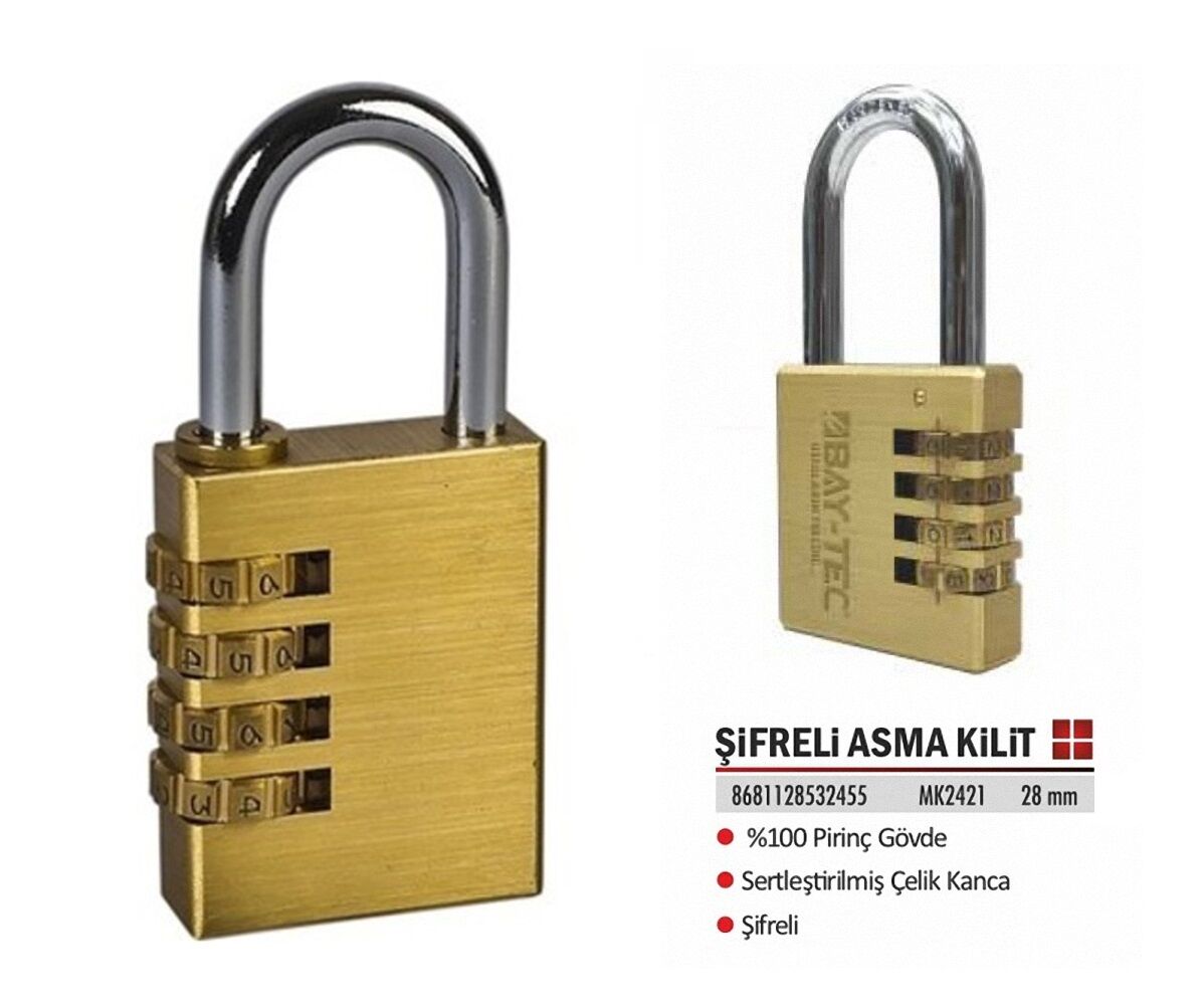 Mk2421 Trı-Max Şifreli Asma Kilit 28Mm