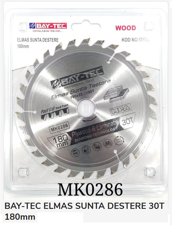 Mk0286 Bay-Tec Elmas Sunta Testere 30T 180mm