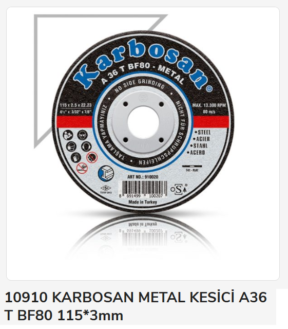 10910 Karbosan Metal Kesici A36 T BF80 115*3mm
