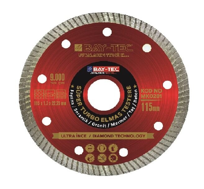 MK0281 Bay-Tec Turbo Elmas Testere 115mm -Ultra İnce