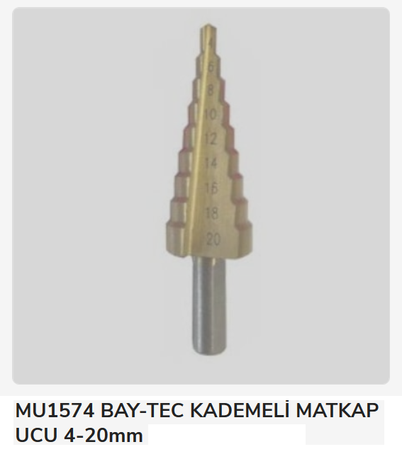 Mu1574 Bay-Tec Kademeli Matkap Ucu 4-20Mm