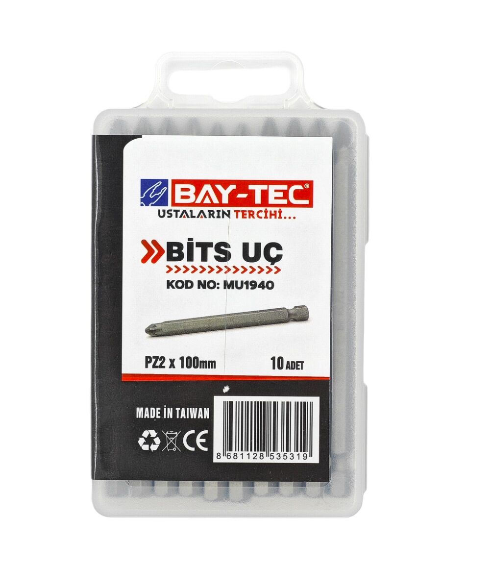Mu1940 Bay-Tec Kare Pozi Bits Uç Pz2*100Mm