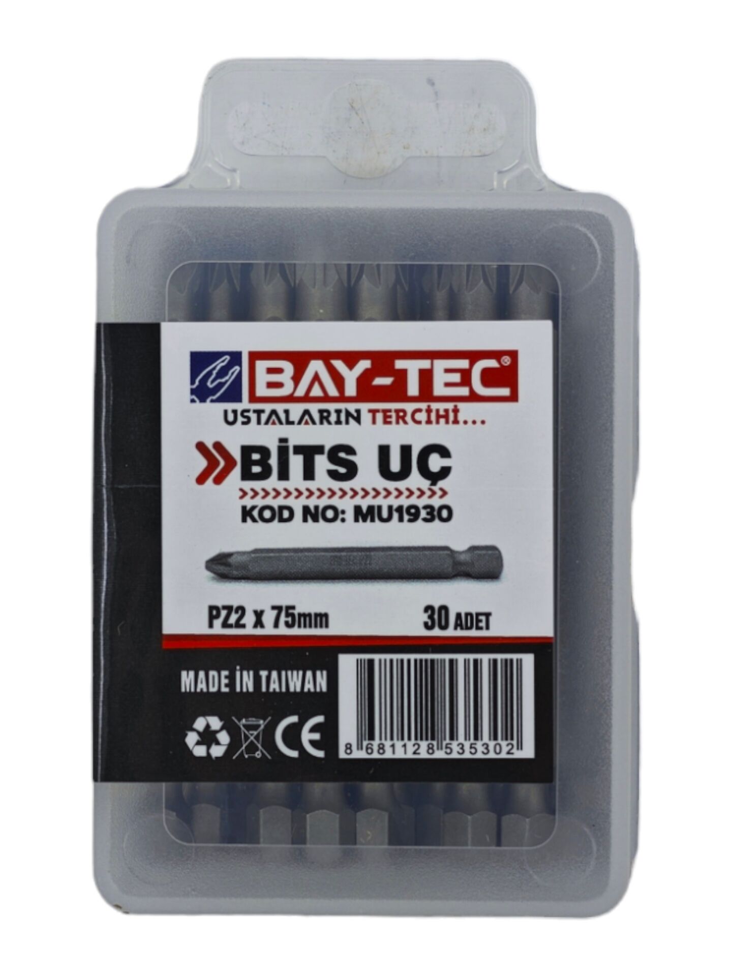 Mu1930 Bay-Tec Kare Pozi Bits Uç Pz2*75Mm