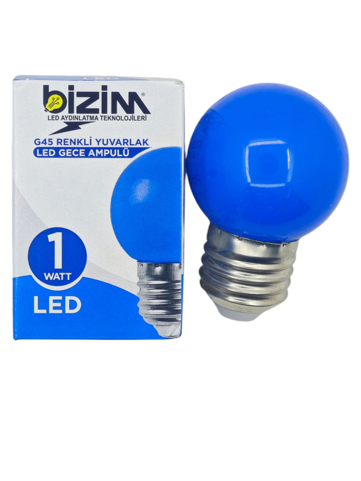 G45 Bizim E27-1W Led Gece Lambası - Mavi
