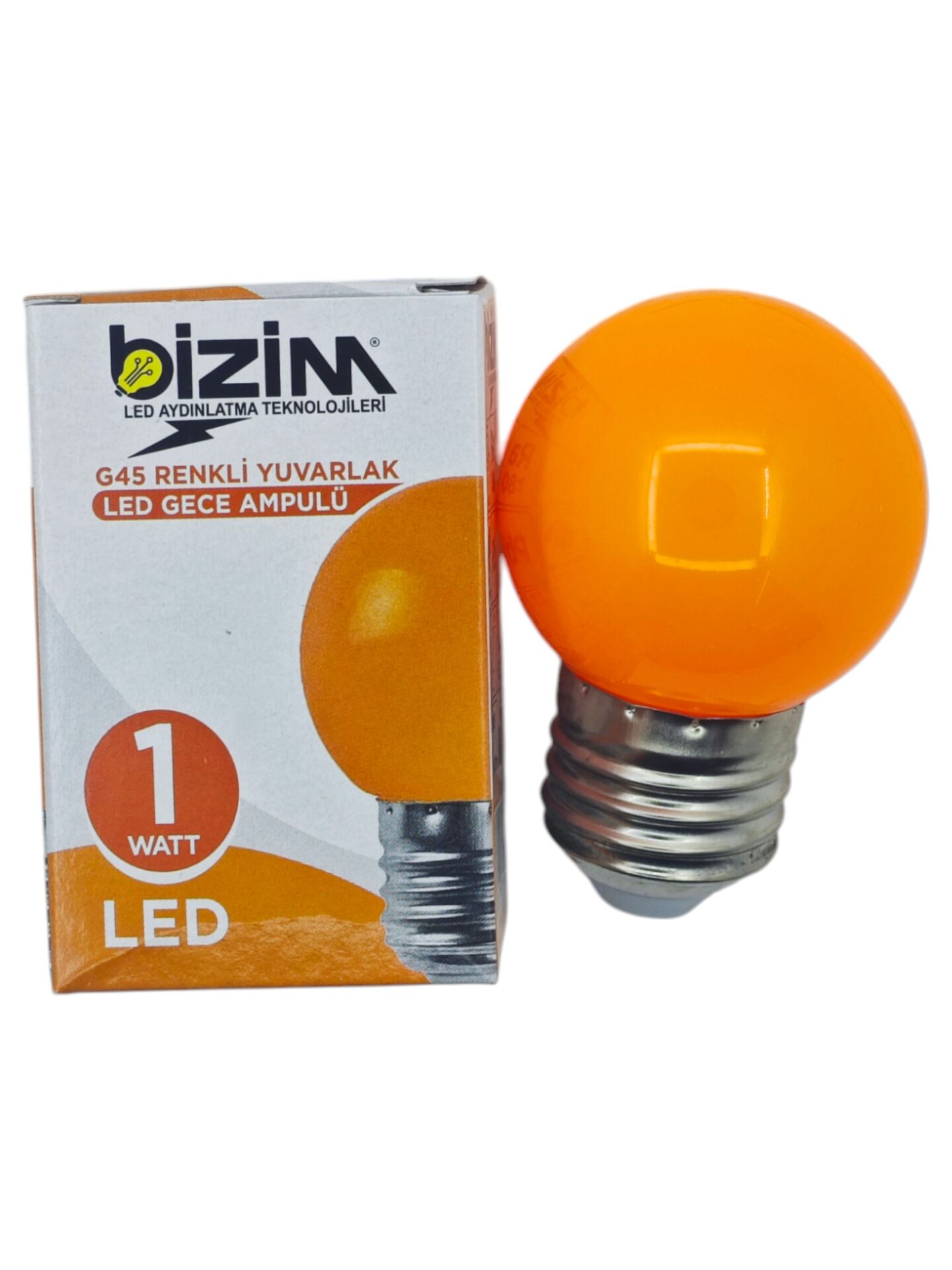 G45 Bizim E27-1W Led Gece Lambası - Turuncu