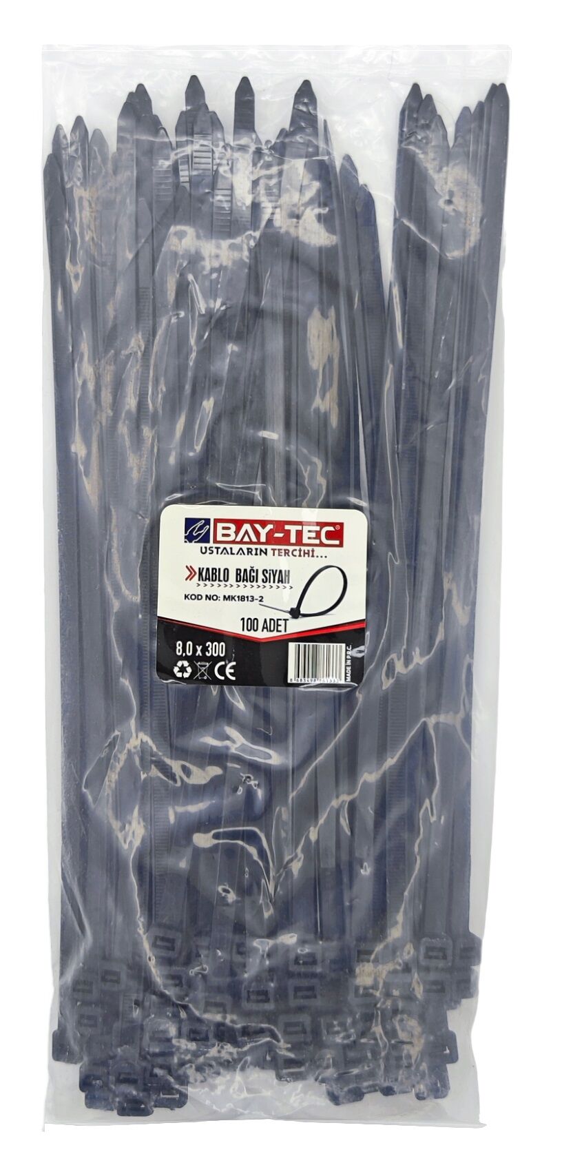 Mk1813-2 Bay-Tec Kablo Bağı 100Lü 8*300Mm - Siyah