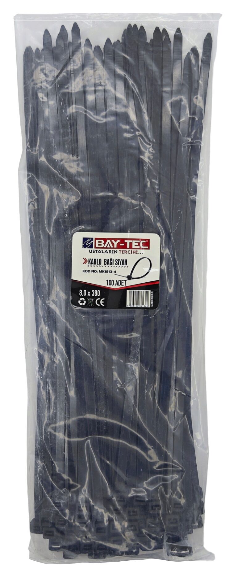 Mk1813-4 Bay-Tec Kablo Bağı 100Lü 8*380Mm - Siyah