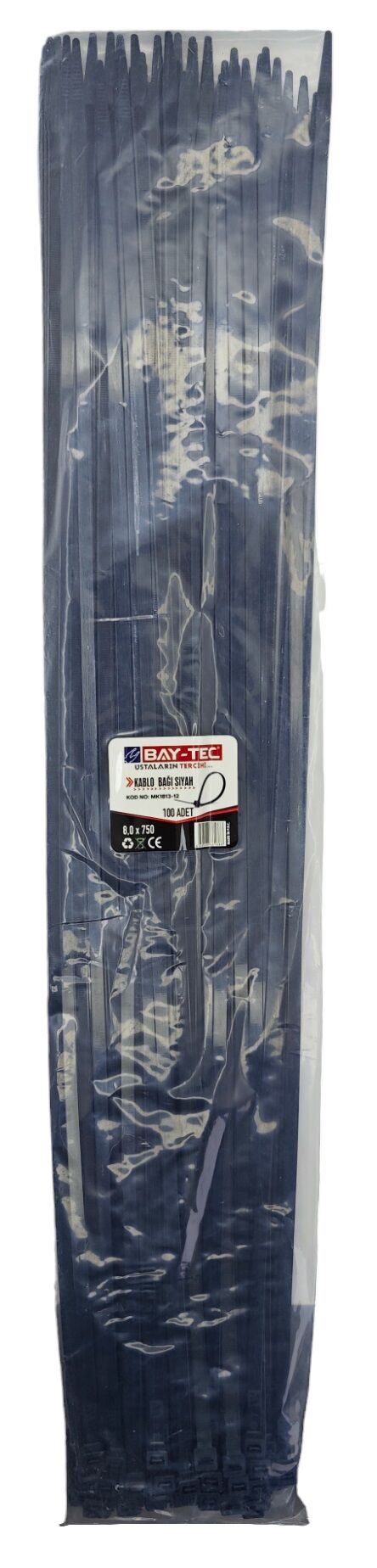 Mk1813-12 Bay-Tec Kablo Bağı 100Lü 8*750Mm - Siyah