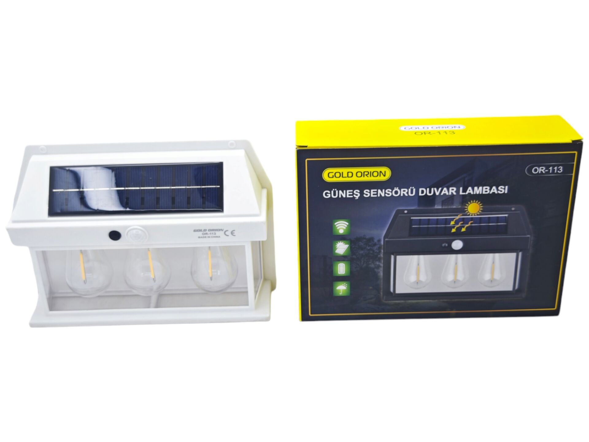 OR-113 Gold Orion Solar Şarjlı Duvar Aplik