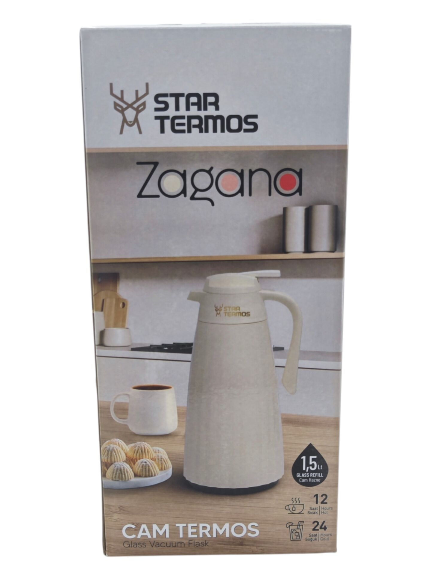 STK-6162 Star Zagana Serisi Cam Termos 1.5lt