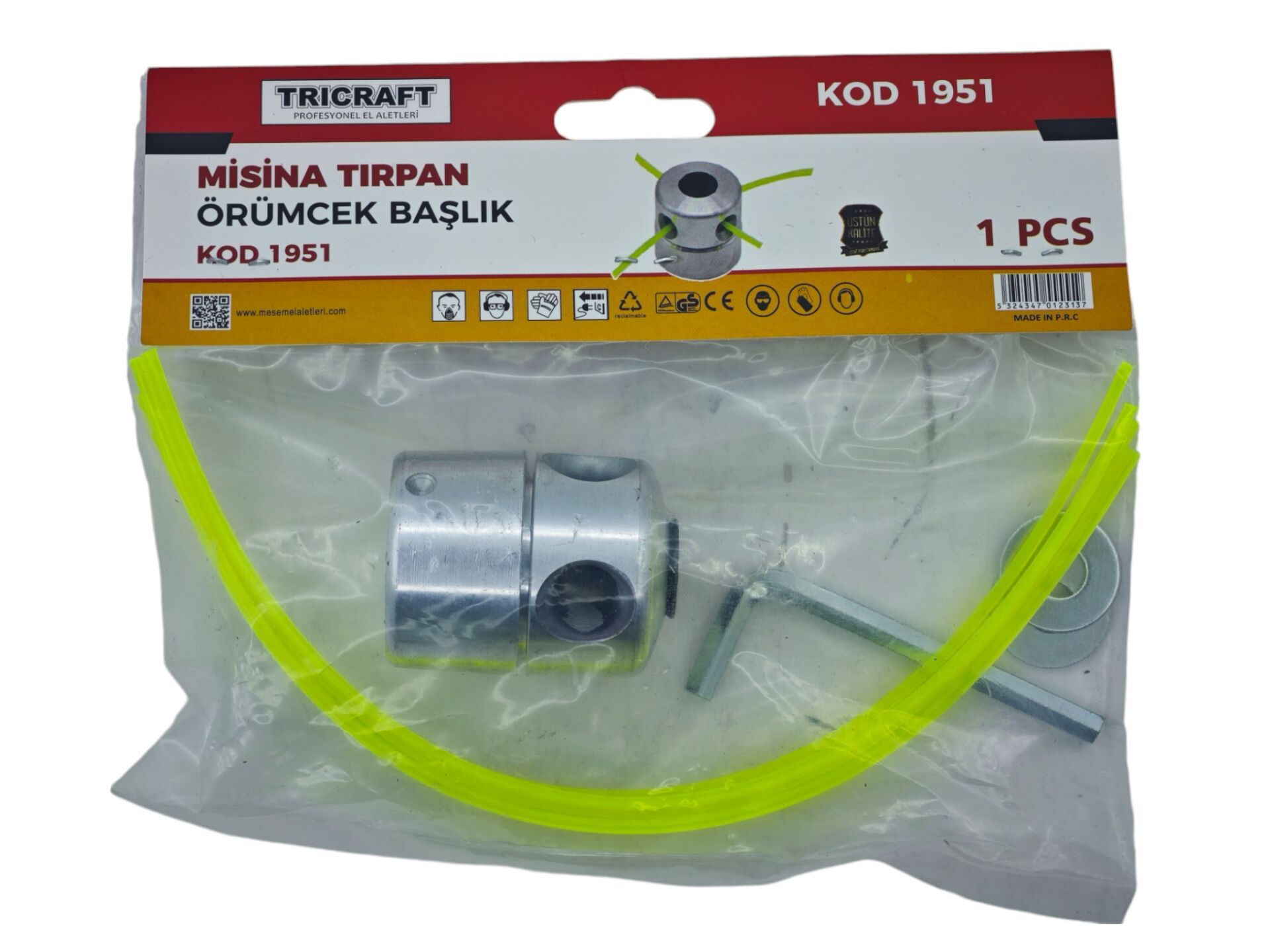 M-1951 Trıcraft iki Parça Örümcek Tırpan Başlığı 4lü - Tek Vidalı - Hediyeli
