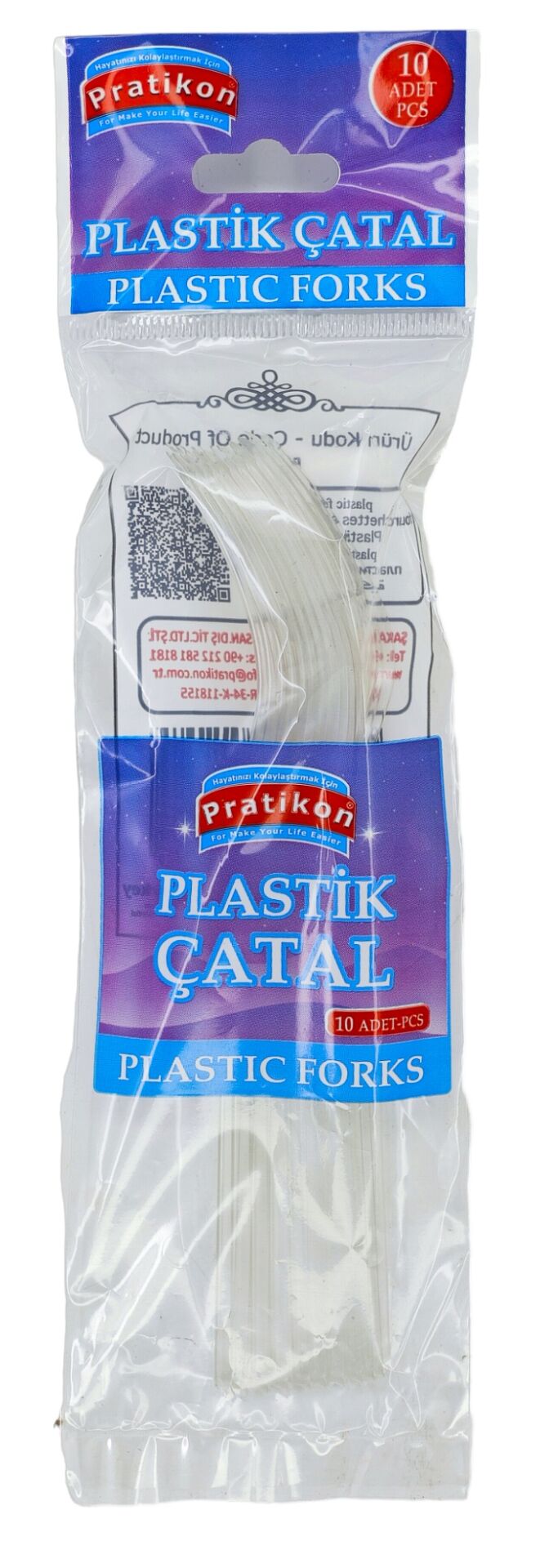 Pr1140 Pratikon Plastik Çatal 10Lu