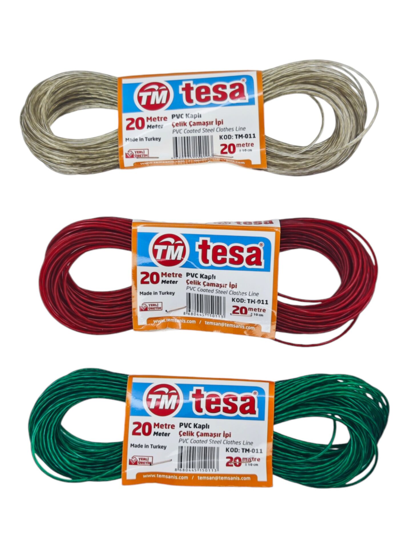 TM-011 Tesa Pvc Kaplı Çelik Çamaşir İpi 20m
