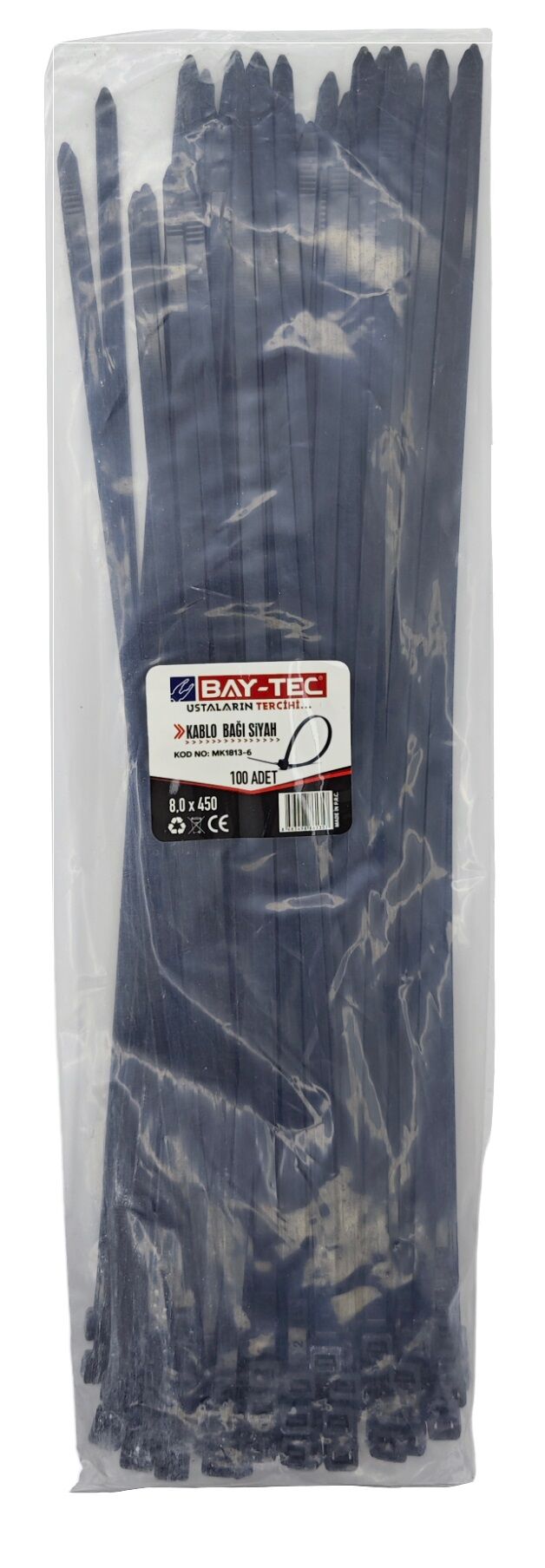 Mk1813-6 Bay-Tec Kablo Bağı 100Lü 8*450Mm - Siyah