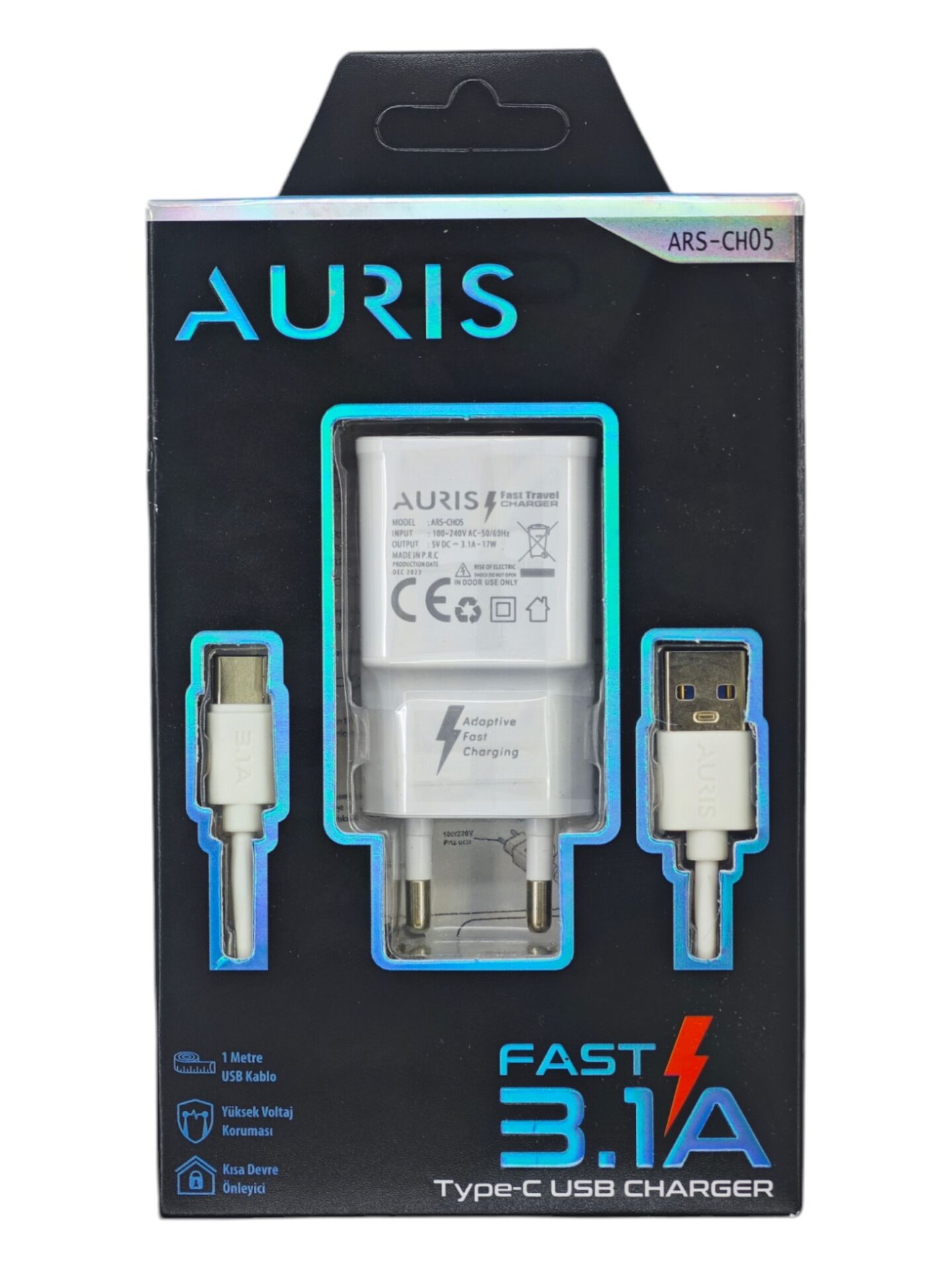 ARS-CH05 Auris USB Type-C 3.1A Hizli Şarj Aleti