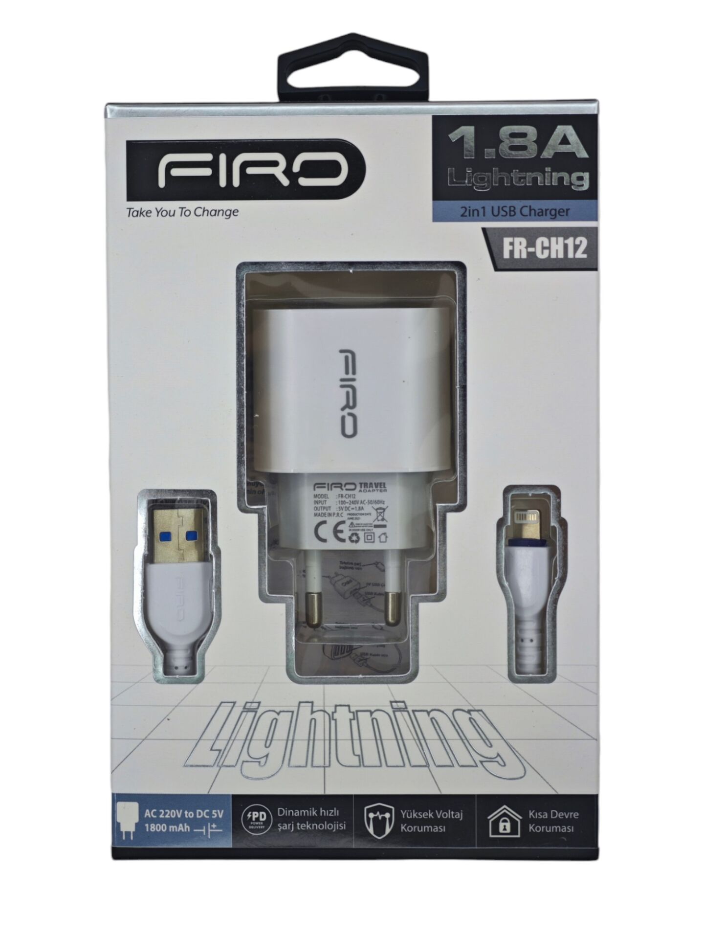 FR-CH12 Firo USB Lightning 1.8A Hizli Şarj Aleti