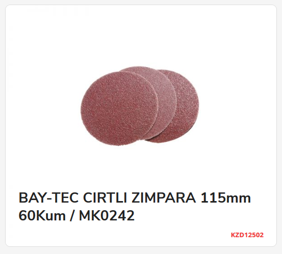 Mk0242 Bay-Tec Cırtlı Zımpara 115Mm 60Kum