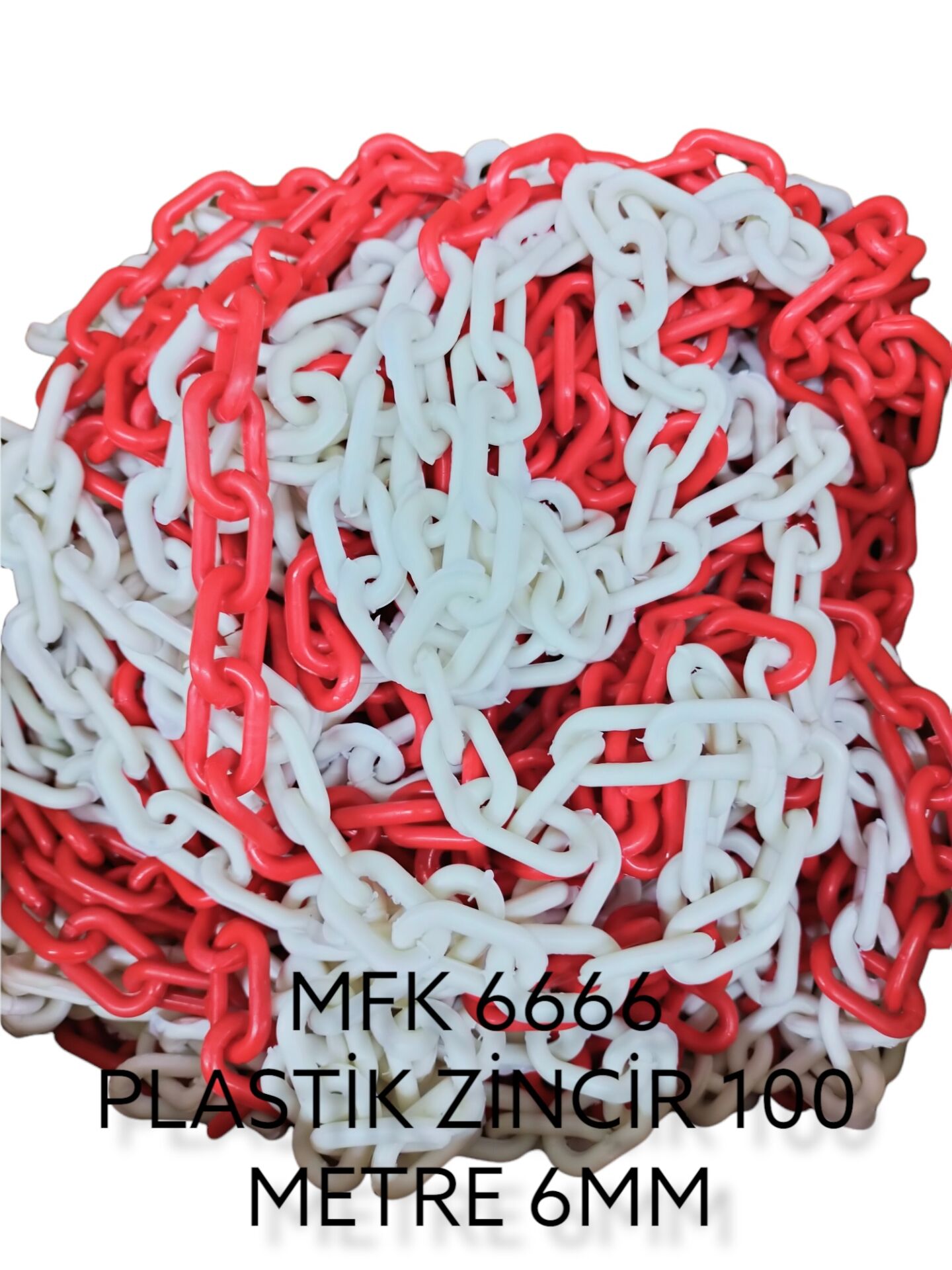 Mfk6666 Mfk Plastik Zincir 6Mm 100M - Kırmızı/Beyaz