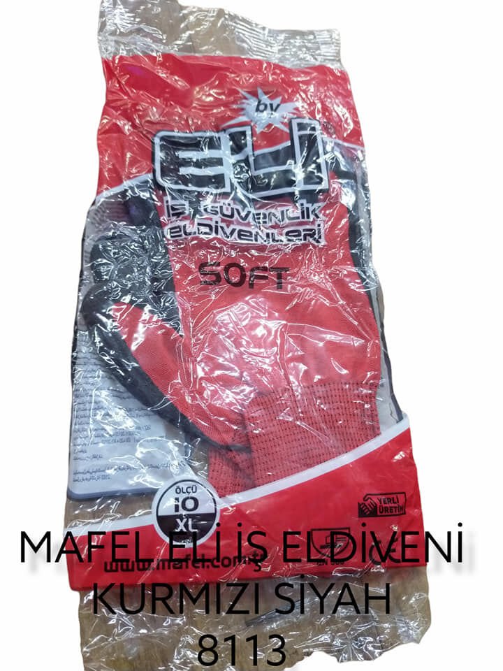 8113 Mafel Eli İş Eldiveni 10 (Kırmızı/Siyah)