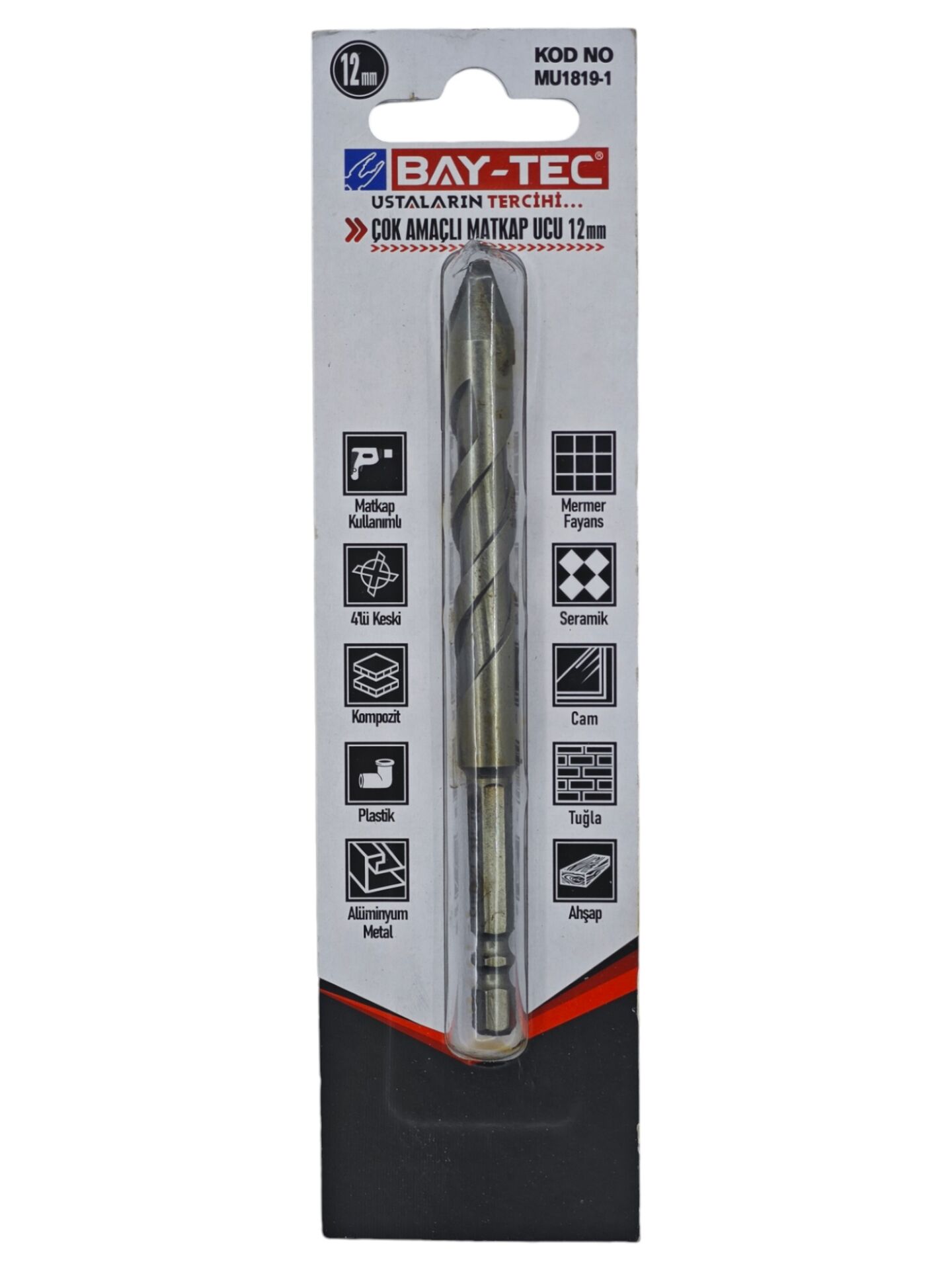 MU1819-1 Bay-Tec Çok Amaçlı Matkap Ucu 12mm