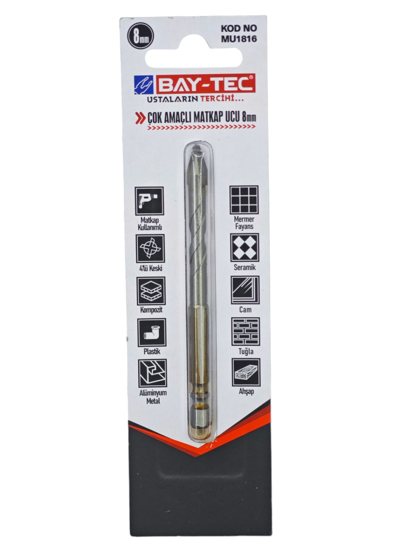 MU1816 Bay-Tec Çok Amaçlı Matkap Ucu 8mm
