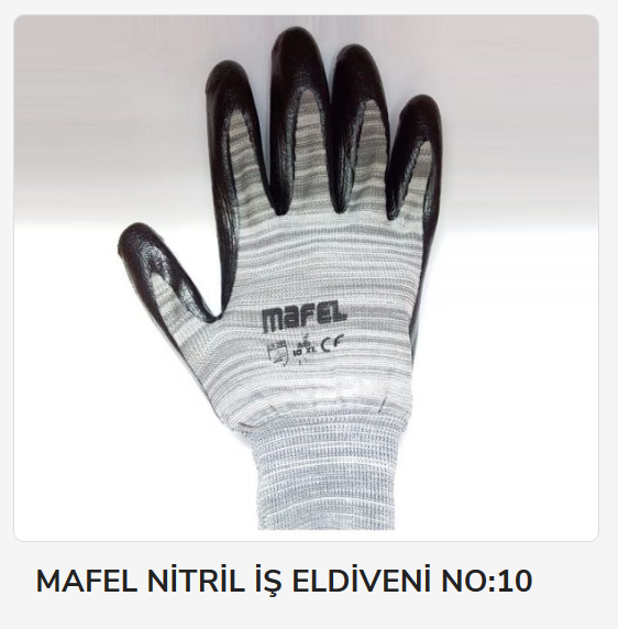 Mf-040 Mafel Nitril Eldiven 1/2 10'' - Grı/Siyah
