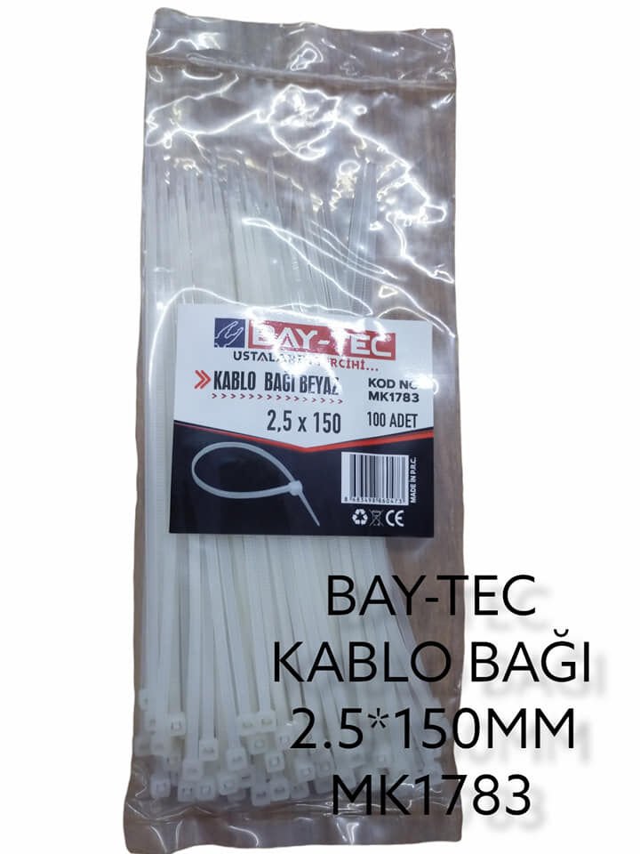 Mk1783 Bay-Tec Kablo Bağı 2.5*150Mm - Beyaz