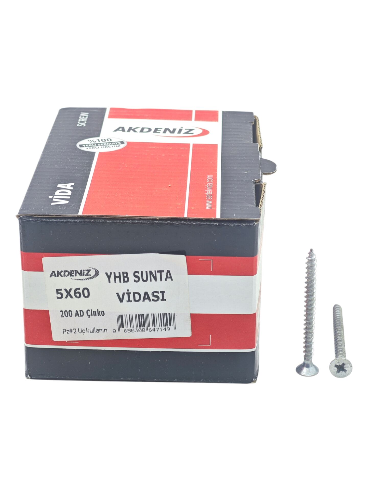 5060 Akdeniz YHB Sunta Vidası 5*60mm 200lü Çinko