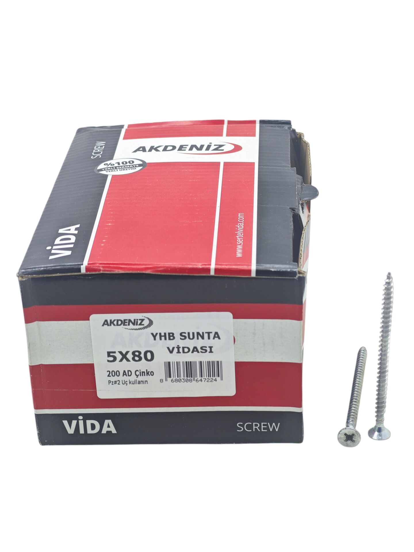 5080 Akdeniz YHB Sunta Vidası 5*80mm 200lü Çinko