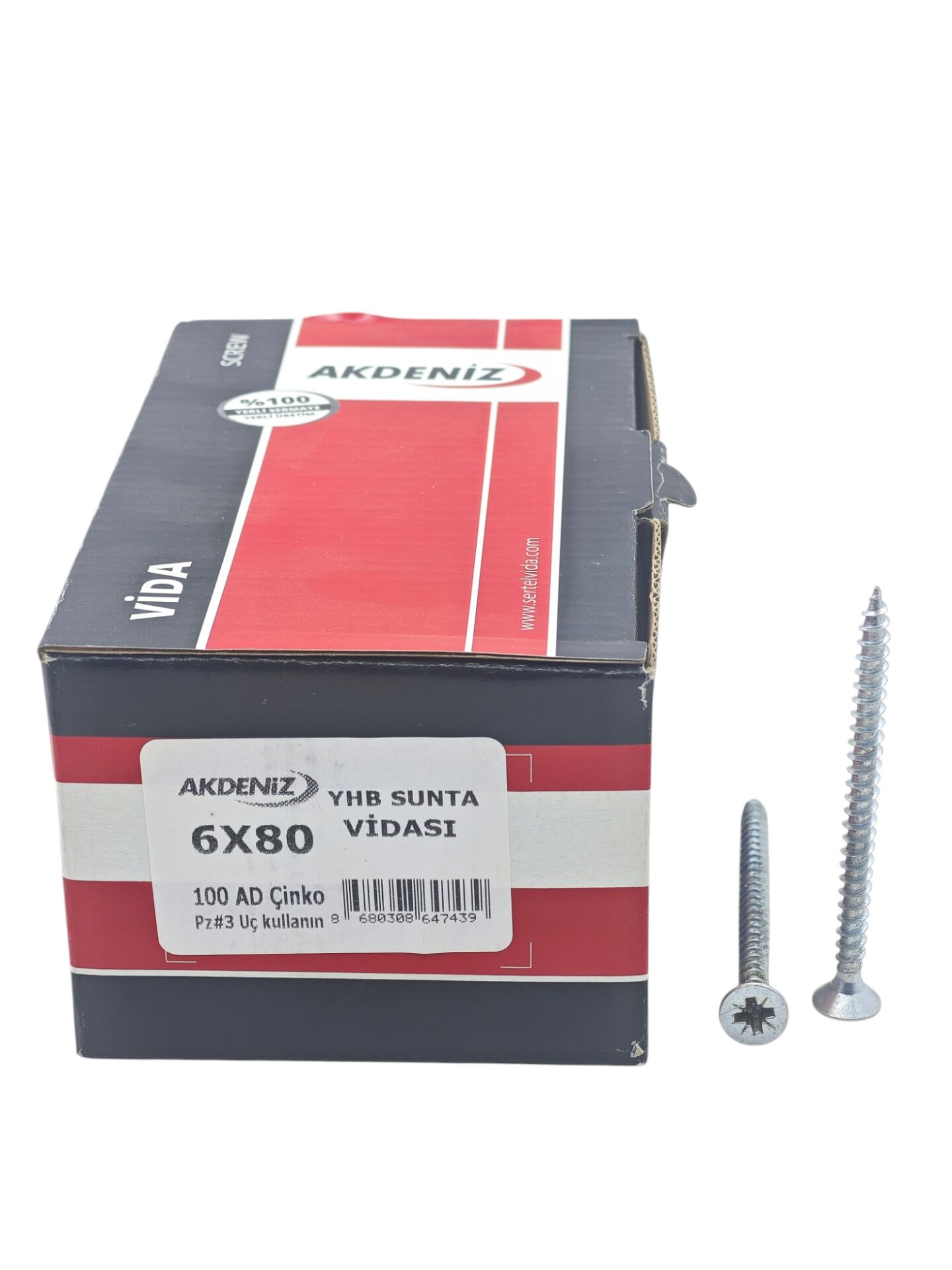 6080 Akdeniz YHB Sunta Vidası 6*80mm 100lü Çinko