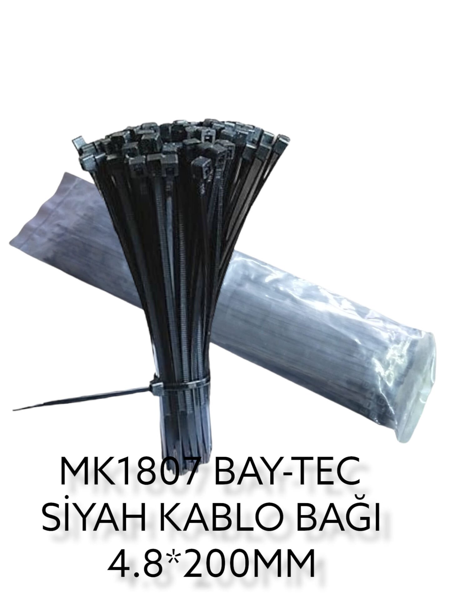 Mk1807 Bay-Tec Kablo Bağı 4.8*200Mm - Siyah