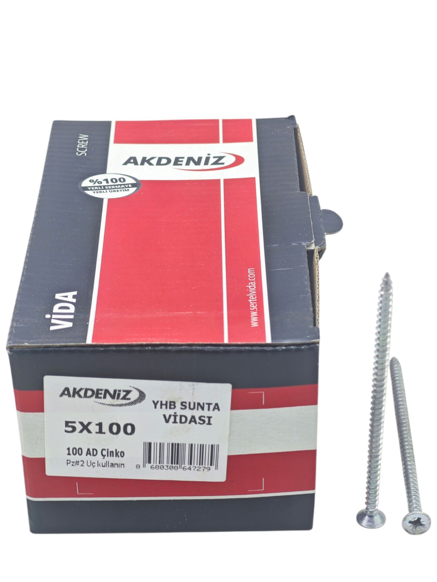 50100 Akdeniz YHB Sunta Vidası 5*100mm 100lü Çinko