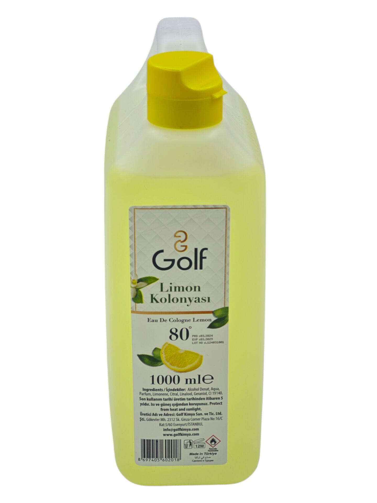 0201 Golf 80 Limon Kolonyası 1000ml