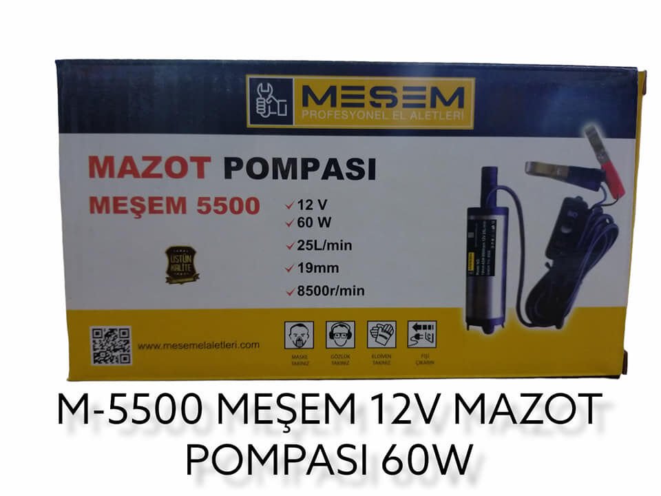 M-5500 Meşem 12V Mazot Pompası 60W