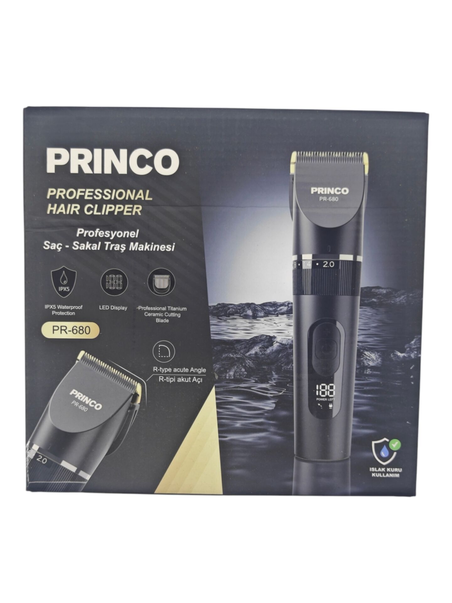 PR-680   Princo Şarjlı Saç Sakal Traş Makinesi