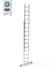 7211-S   Saraylı 2x11 Basamaklı Sürgülü Alüminyüm Merdiven 3+3m