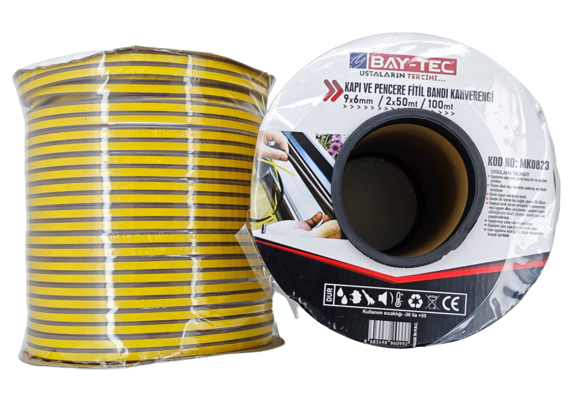 Mk0823   Bay-Tec Kapı Ve Pencere Fitil Bandı - Kahverengi