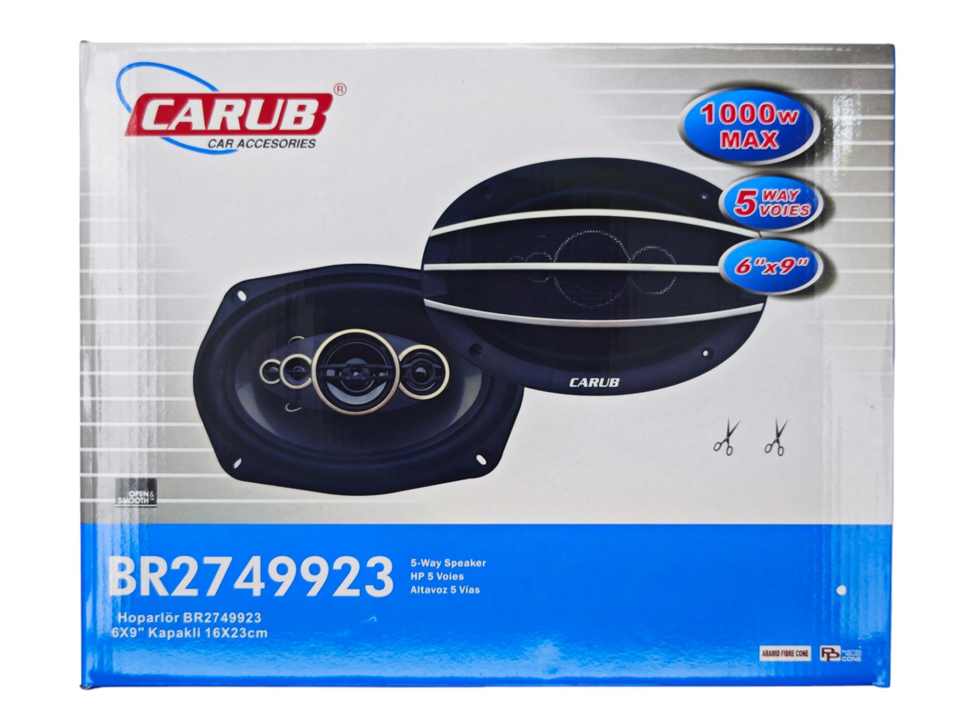 BR2749923   Carub 1000w 22cm Kapaklı Hoparlor