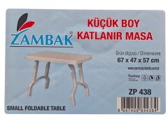 ZP438   Zambak Plastik Katlanır Masa 67*47x57cm - Küçük