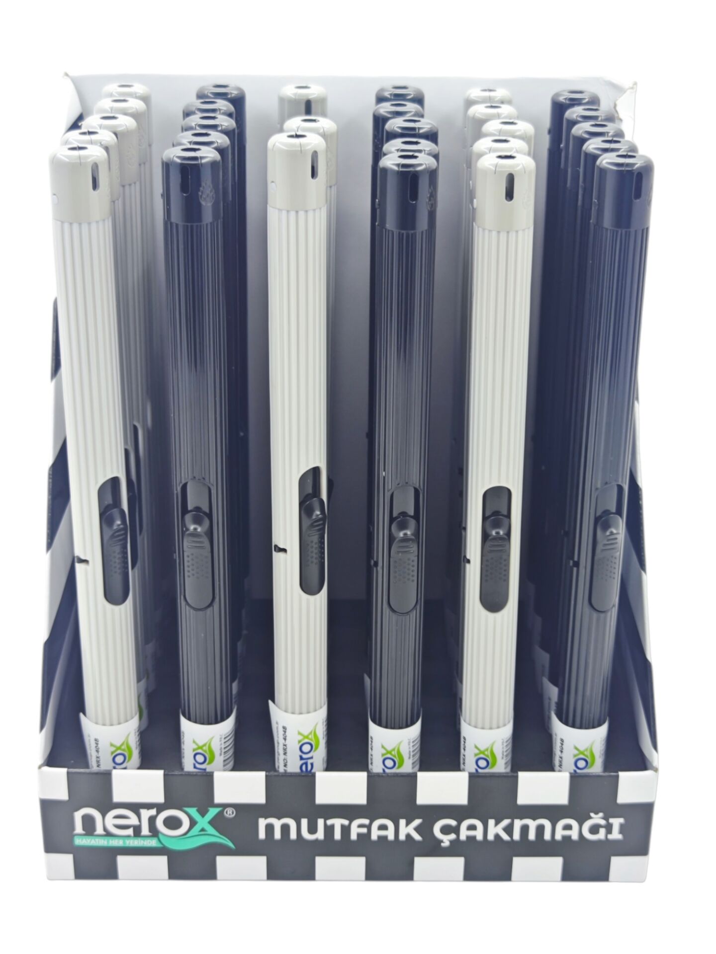 NRX-404B   Nerox Çubuk Mutfak Çakmağı - Siyah/Gri
