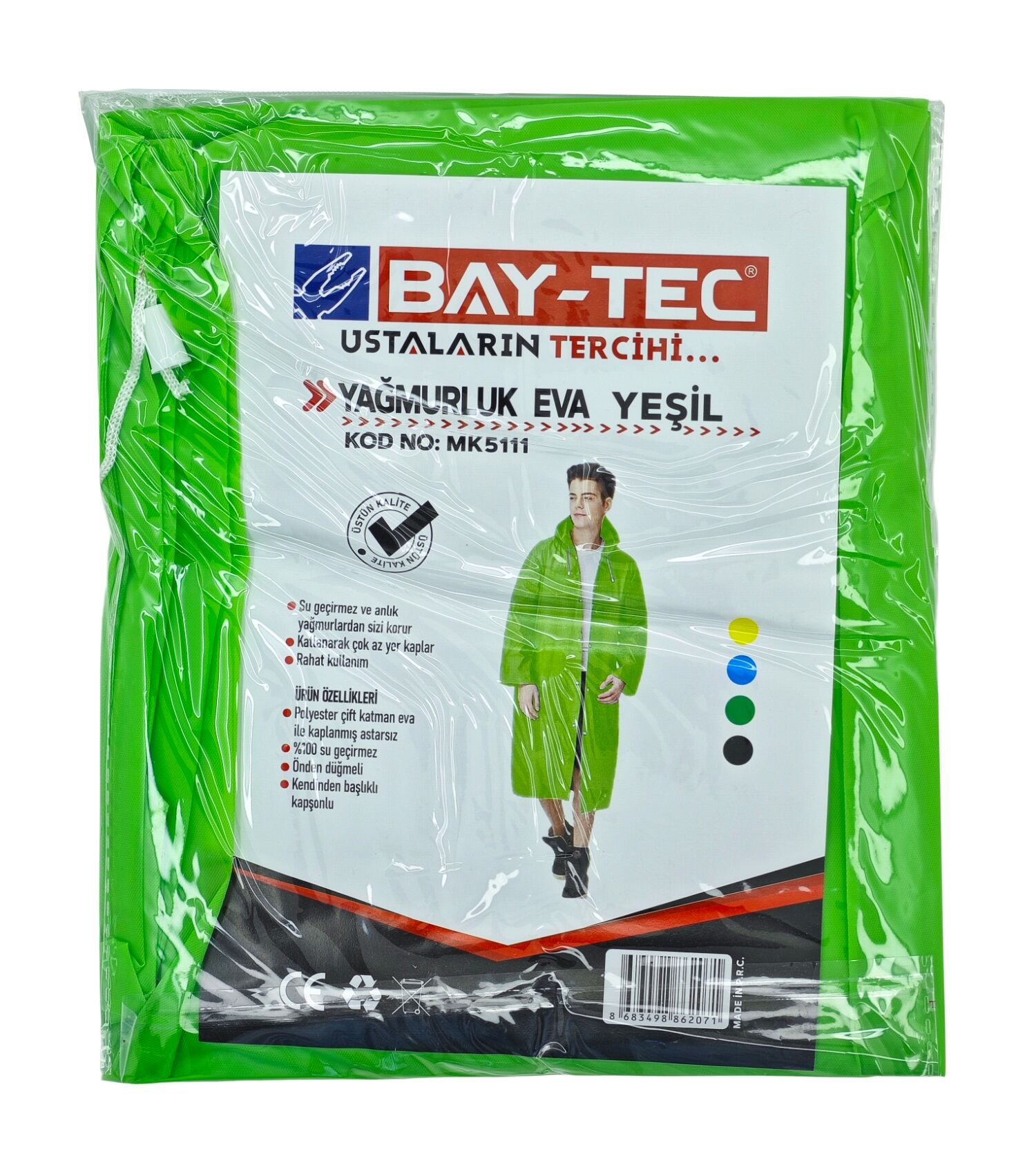 Mk5111   Bay-Tec Eva Yağmurluk - Yeşil