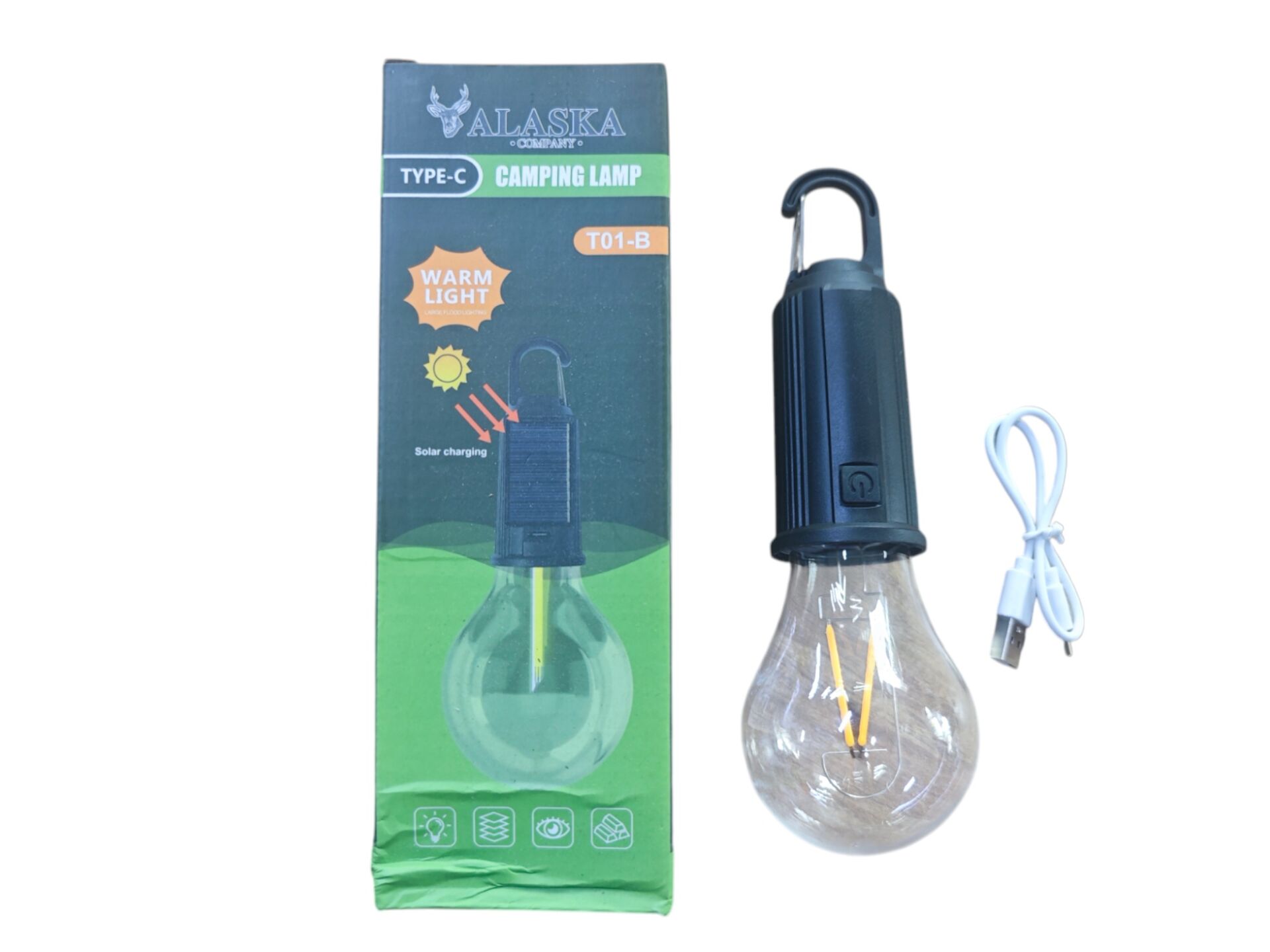 SDRLED002   Alaska T01-B Solar Şarjlı Askılı Led Ampul